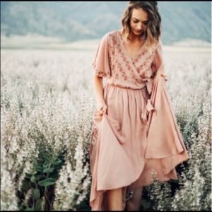 Piper and Scoot - The Parkland Embroidered Wrap dress - Medium